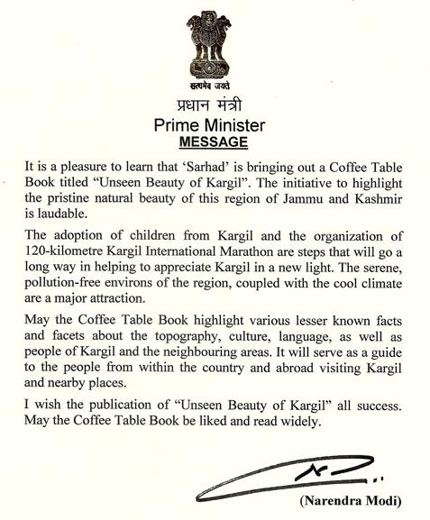 PM's letter of appreciation to Sarhad